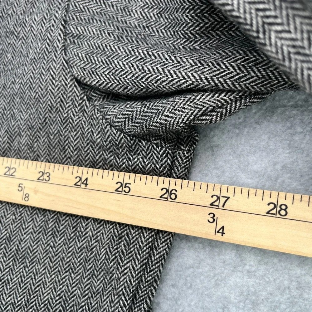 Vintage Eddie Bauer Wool Herringbone Shacket Shirt Men's Large Gray Mackinaw